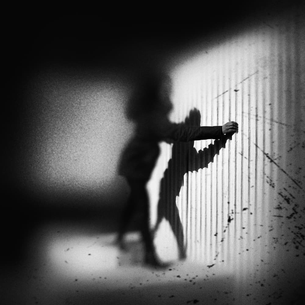Shadowy Figure Pushing by Elena Raceala — canvas wall art