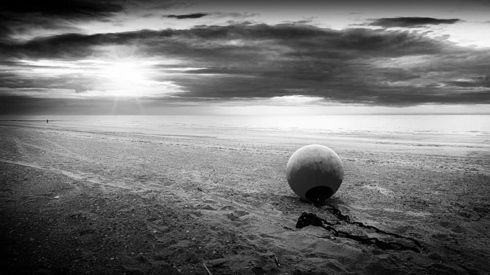 Solitary Beach Buoy by Bruno Flour — canvas wall art