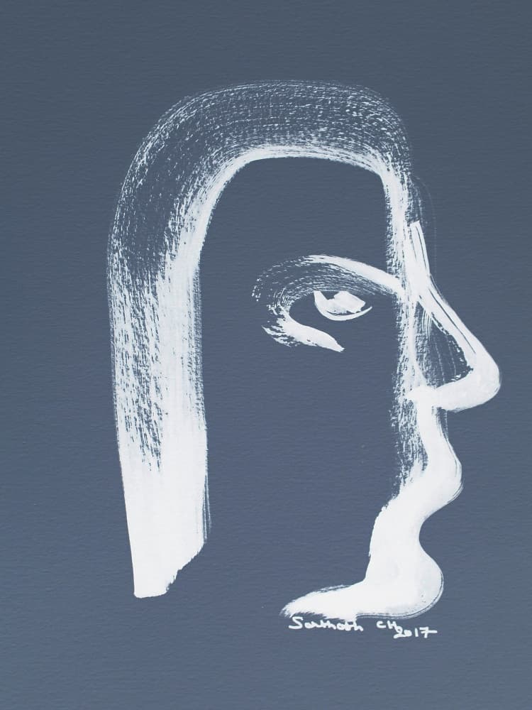 Contemplative Face Profile by Santhosh ch — canvas wall art