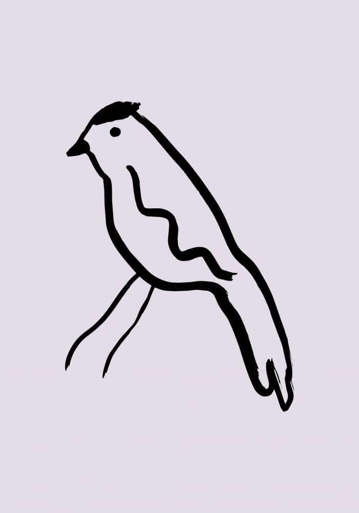 Minimalist Black Bird by Studio JKN — canvas wall art