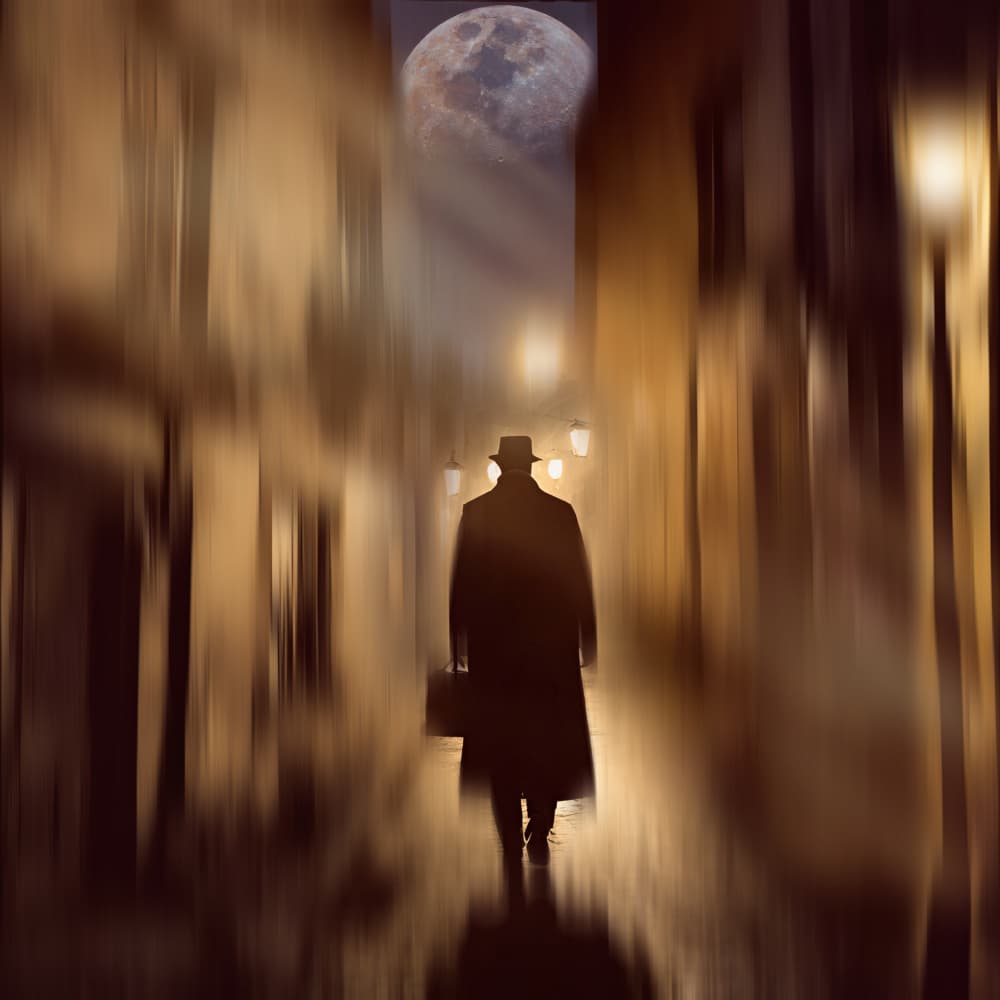 Mysterious City Night Walk by Ewa Całkosińska-Kajzer — canvas wall art