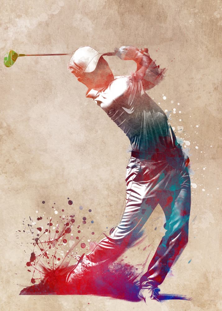 Dynamic Golf Swing by Justyna Jaszke — canvas wall art