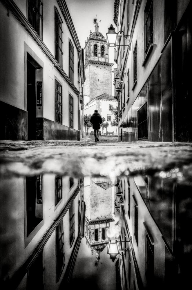 Historic Street Reflection by Juan Luis Seco — canvas wall art