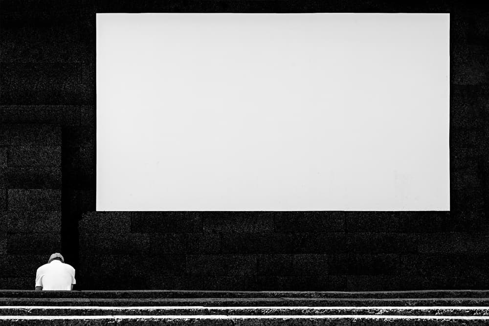 Contemplative Man Blank Screen by Carlos Costa — canvas wall art