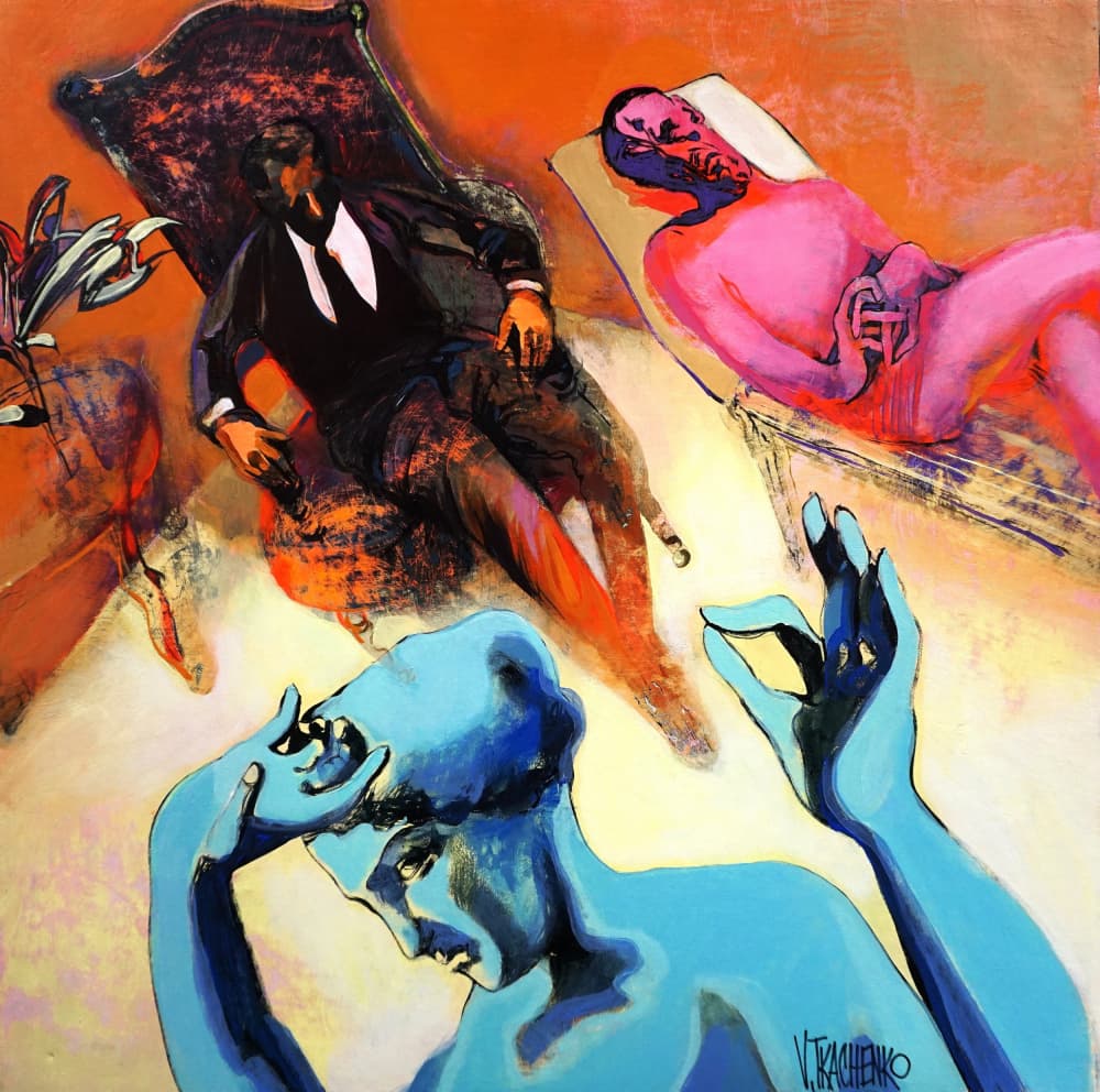 Surreal Therapy Session by Victor Tkachenko — canvas wall art
