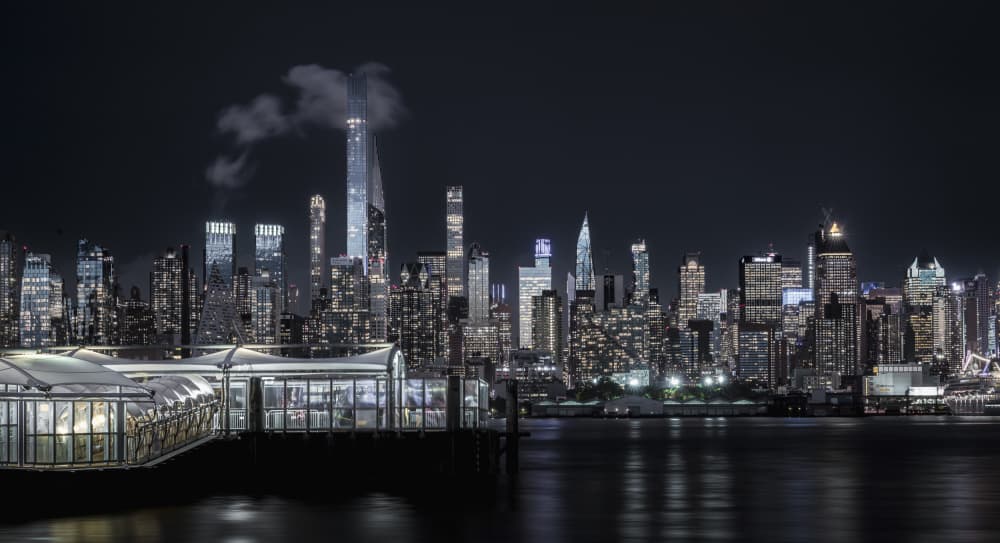 Urban Night Reflections by Wei (David) Dai — canvas wall art