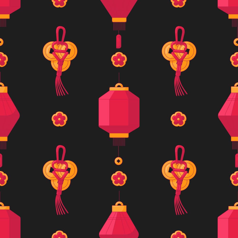 Chinese New Year Lanterns by Marika Barsrsind — canvas wall art