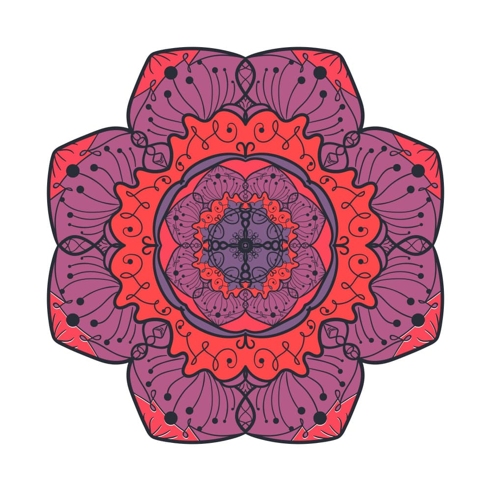 Vibrant Floral Mandala by Marika Barsrsind — canvas wall art