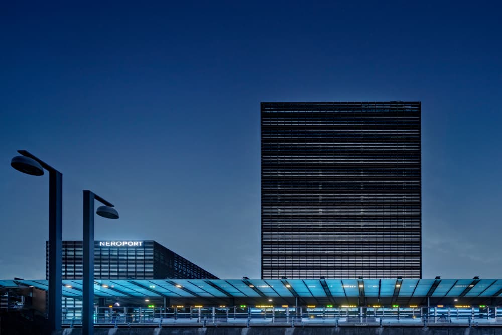 Aeroport at Blue Hour by Roland Weber — canvas wall art