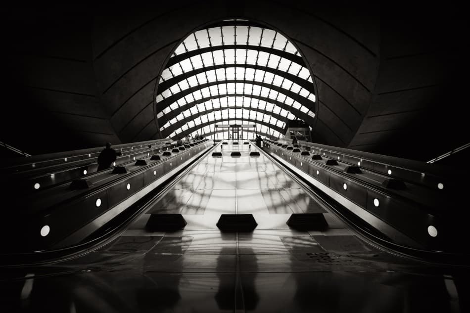 Modern Escalator Light by Shigehiro Ono — canvas wall art