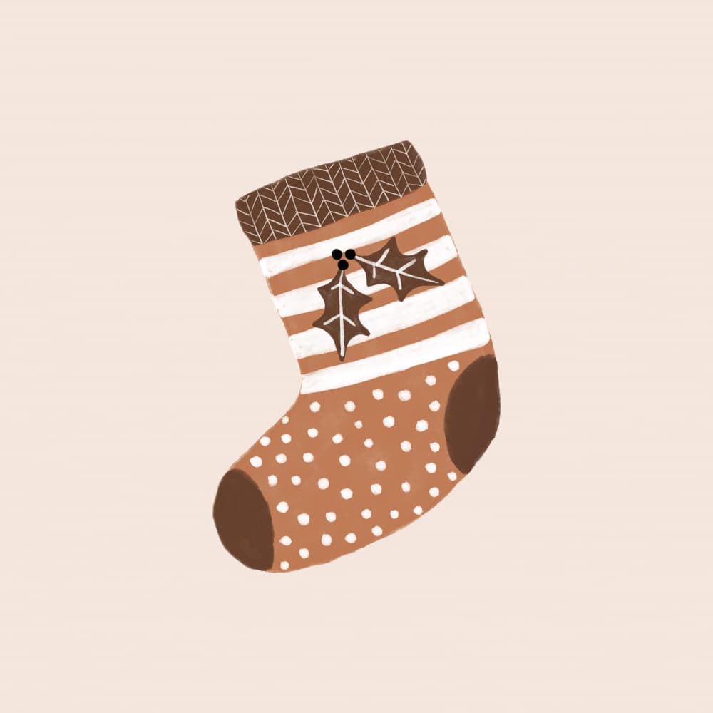 Cozy Christmas Stocking by Orara Studio — canvas wall art