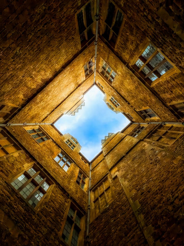 Golden Courtyard Sky by Lee Kershaw — canvas wall art