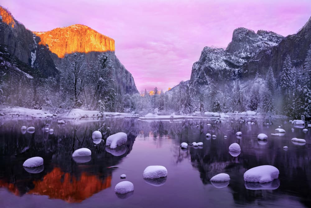 Yosemite Winter Glow by NanZ — canvas wall art
