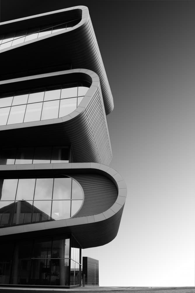 Curved Modern Architecture by monique gilleman — canvas wall art