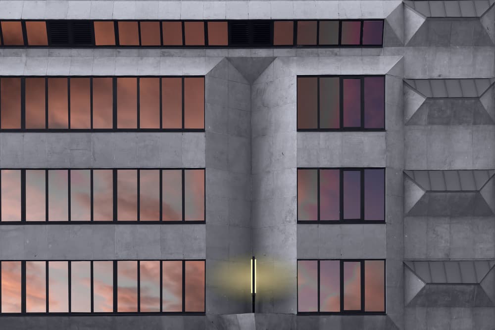 Geometric Sunset Reflections by Luc Vangindertael (laGrange) — canvas wall art