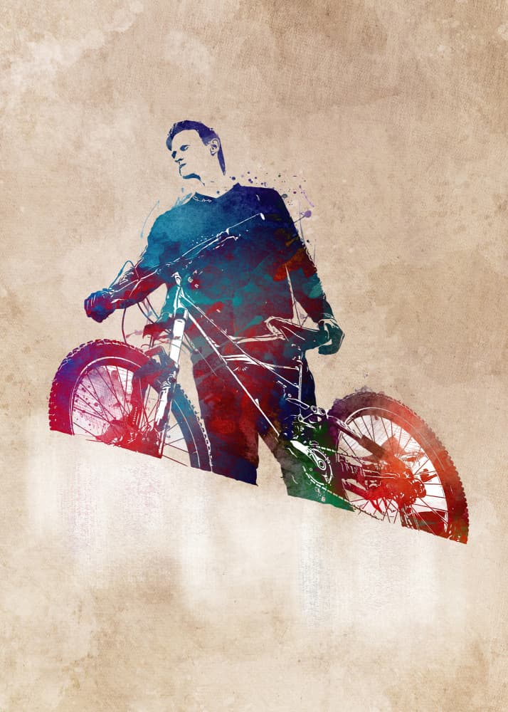Cycling sport art 10 by Justyna Jaszke — canvas wall art