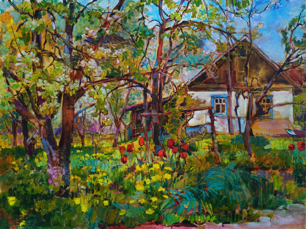 Blooming Country House by Andrii Kutsachenko — canvas wall art