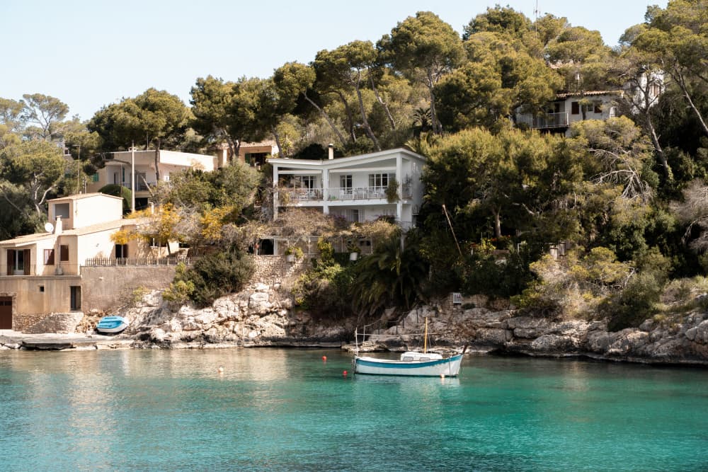 Sunny Mediterranean Cove by Henrike Schenk — canvas wall art