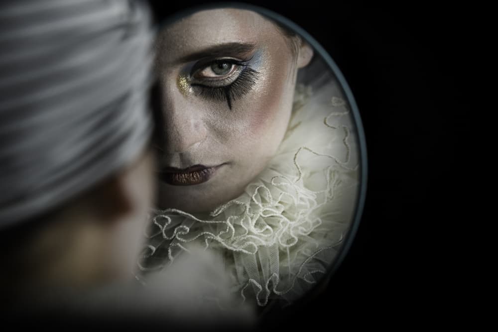 Melancholy Clown Reflection by Moris Raskin — canvas wall art