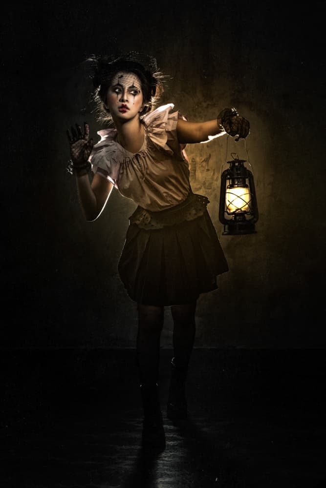 Mysterious Lantern Girl by Heru Sungkono — canvas wall art