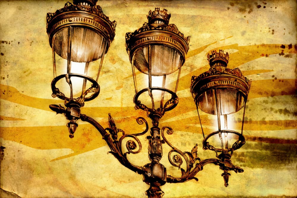 Ornate Vintage Street Lamps by Rafal Kulik — canvas wall art