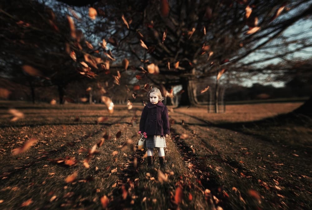 Lonely Autumn Child by Martin Marcisovsky — canvas wall art