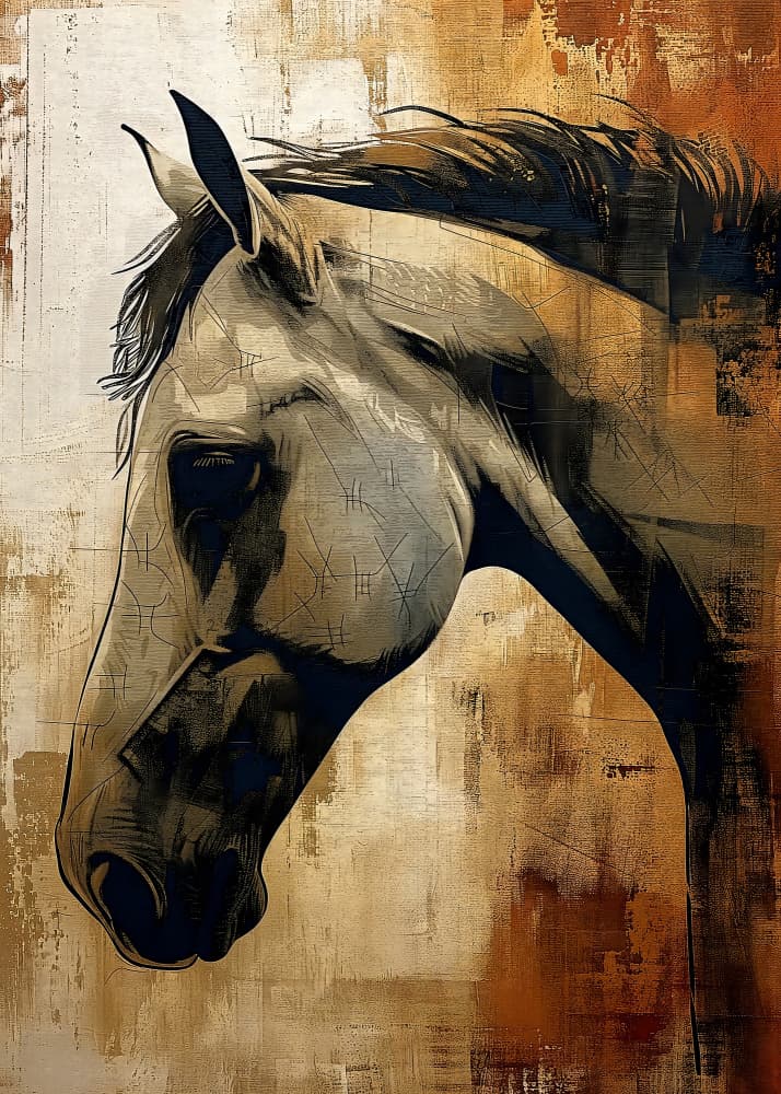 Textured Horse Spirit by Andreas Magnusson — canvas wall art
