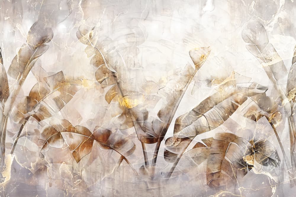 Abstract Golden Botanicals by Rafal Kulik — canvas wall art