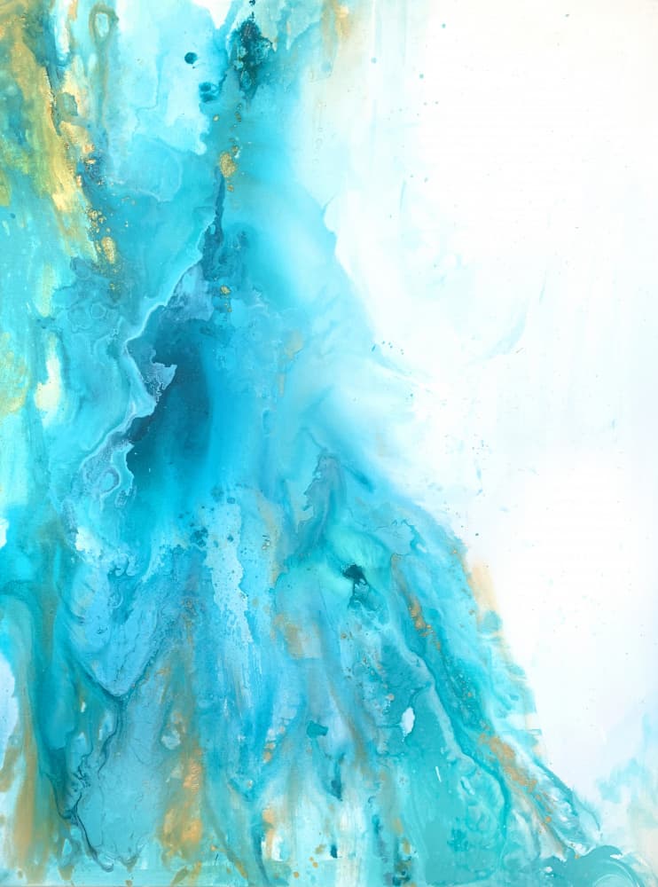 Oceanic Gold Currents by Christine Lindstrom — canvas wall art