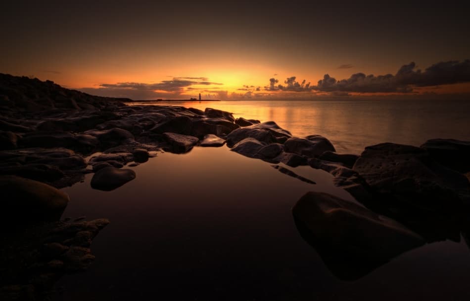 Golden Hour Coastal Reflection by Raymond Hoffmann — canvas wall art