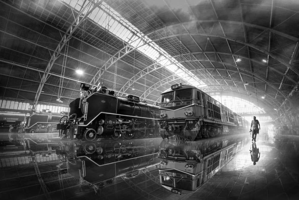 Dramatic Station Reflections by boonlertro — canvas wall art