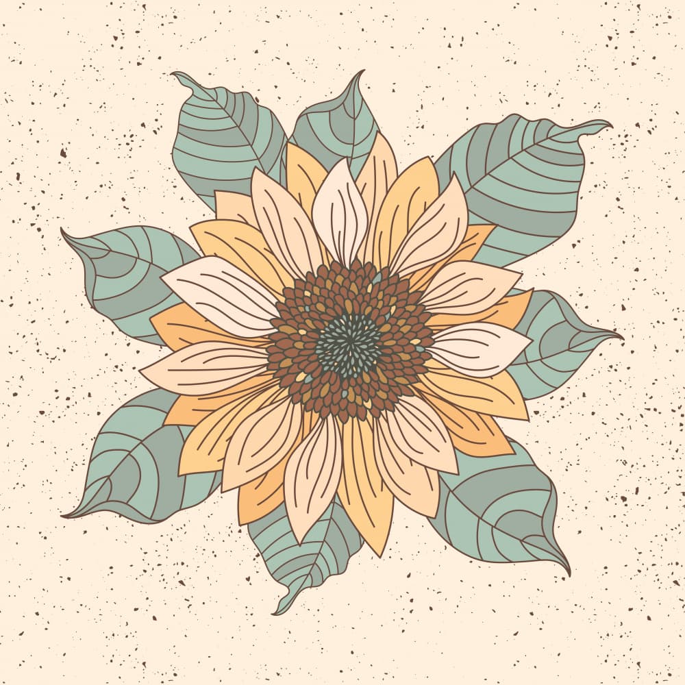 Bohemian Sunflower Bloom by Olena Kovalova — canvas wall art