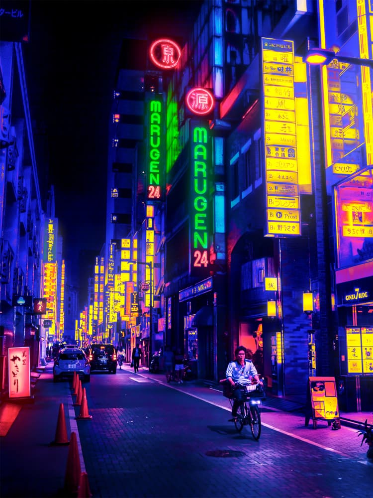 Tokyo Neon Night by Ritvik takkar — canvas wall art