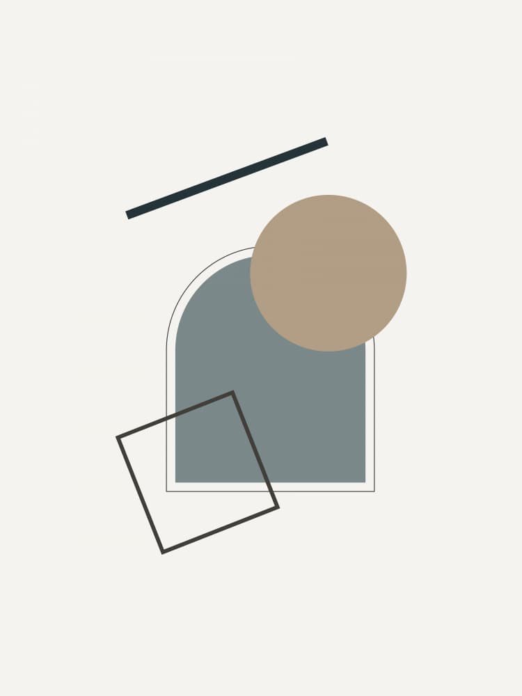 Muted Geometric Shapes by Little Dean — canvas wall art
