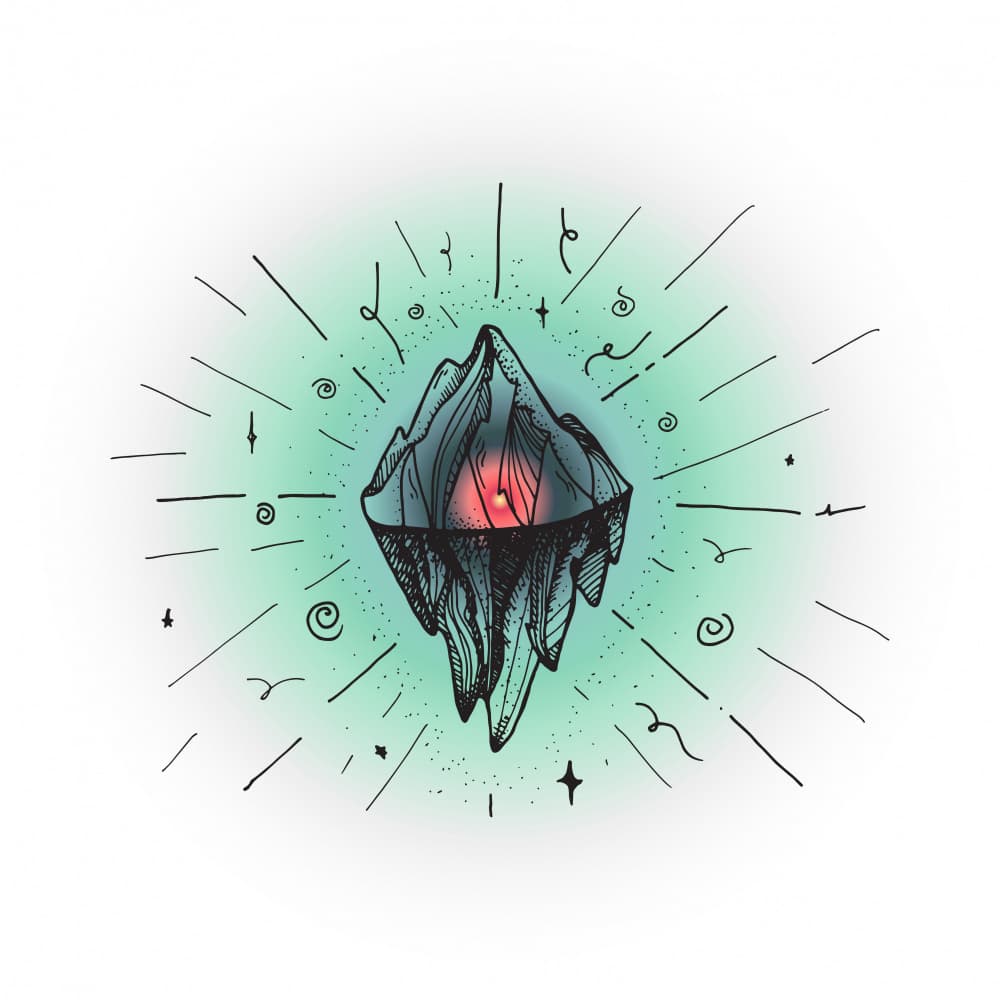 Glowing Iceberg Crystal by Marika Barsrsind — canvas wall art