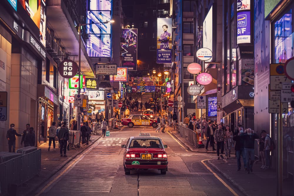 Vibrant City Night by Marco Tagliarino — canvas wall art