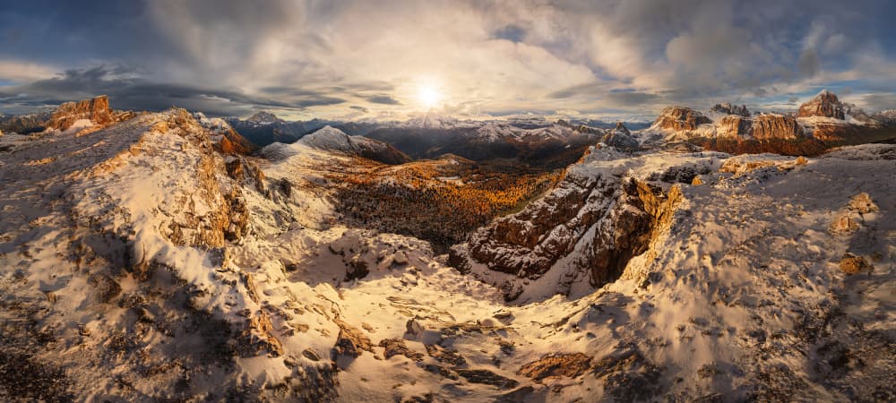 Golden Dolomites Panorama by Martin Strouhal QEP — canvas wall art