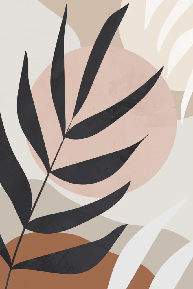 Abstract Palm Leaf Serenity by Melloi Art Prints — canvas wall art