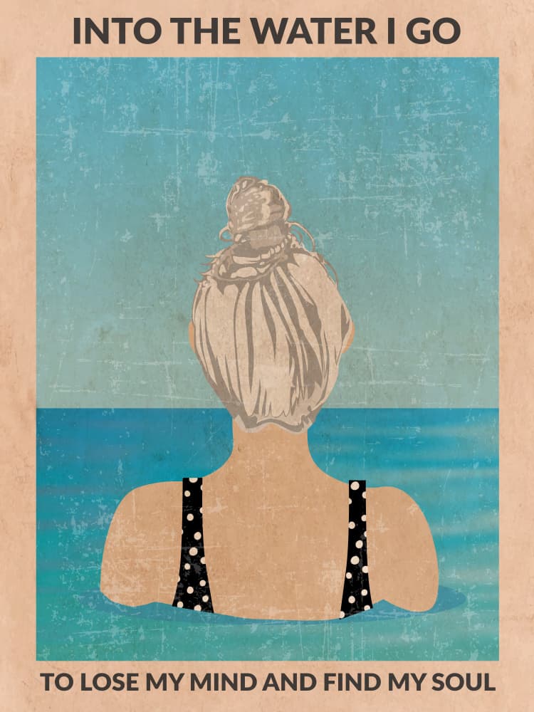 Into the Water (silver) by WallChart Art Studio — canvas wall art