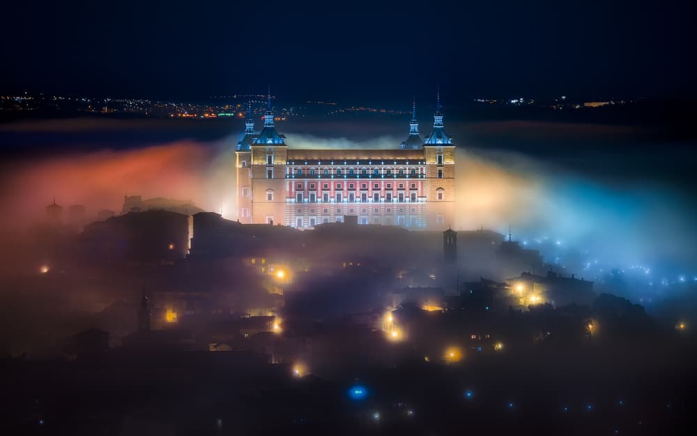 Toledo Foggy Night Glow by Jesús M. García — canvas wall art