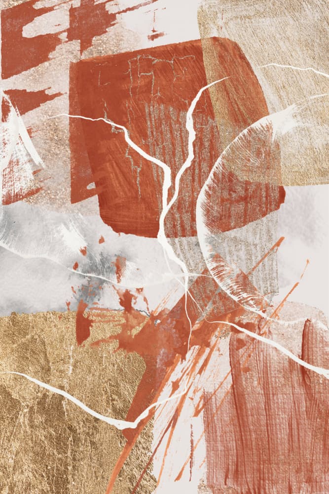 Golden Rust Abstract by Sally Ann Moss — canvas wall art