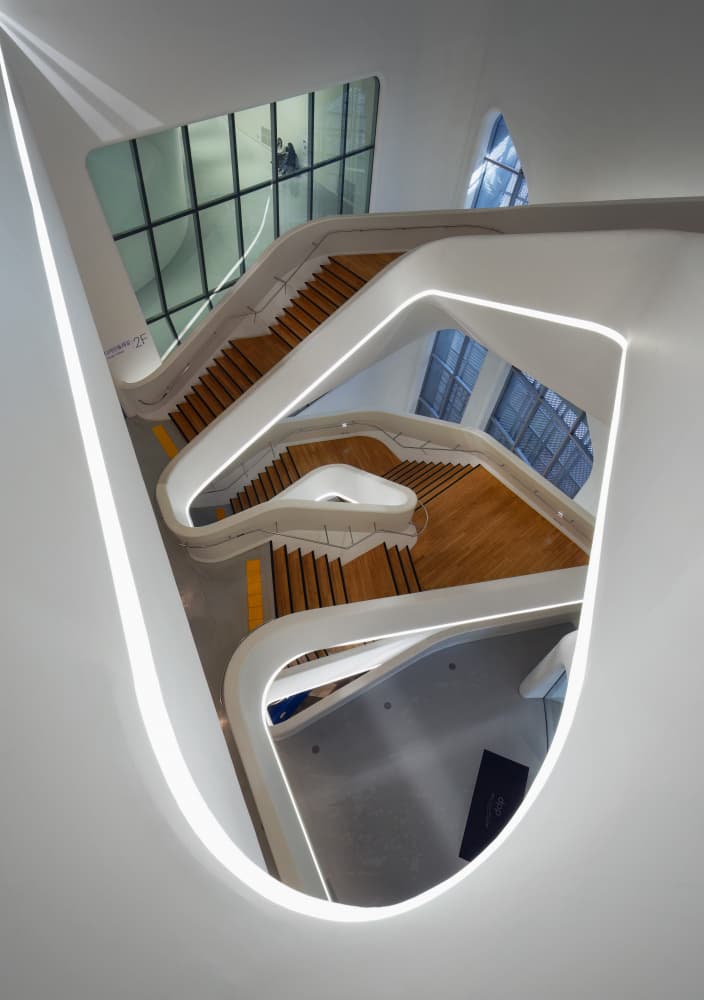 Modern Curved Staircase by Tiger Seo — canvas wall art