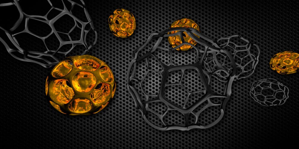 Golden Molecular Structures by Rafal Kulik — canvas wall art