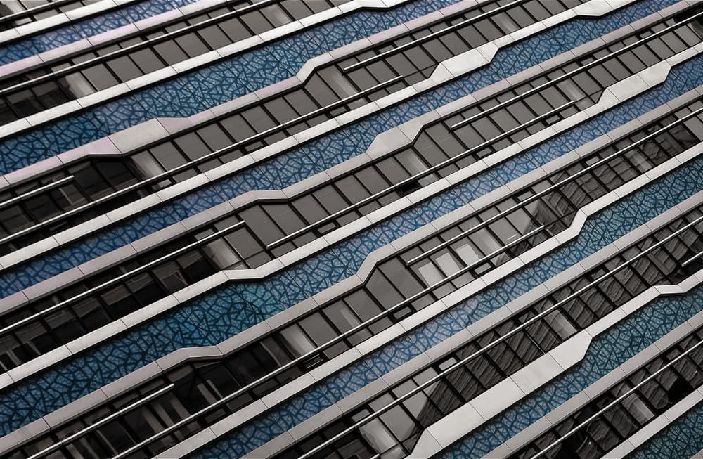 Dynamic Blue Facade by Henk van Maastricht — canvas wall art
