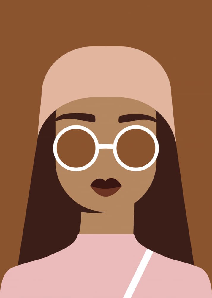 Stylish Sunglasses Girl by Chantal Jemmott — canvas wall art