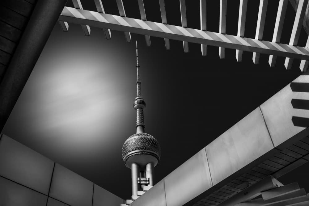 Dramatic Urban Tower by Antoni Figueras — canvas wall art