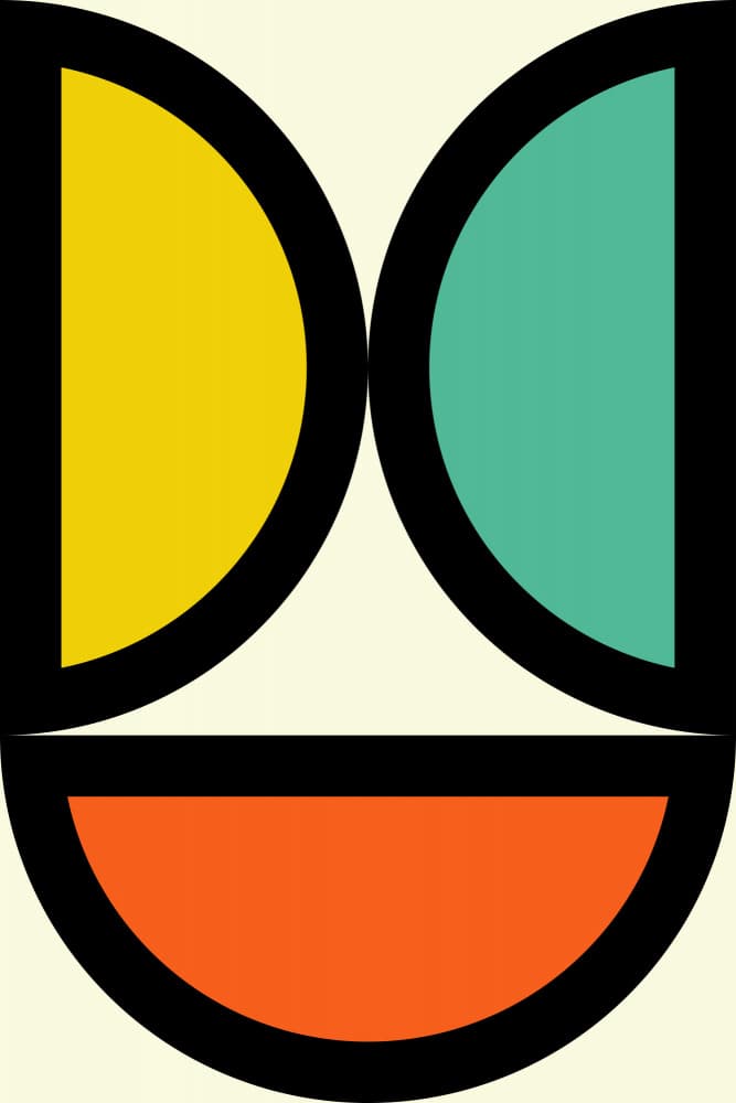 Happy Geometric Face by Petr Strnad — canvas wall art