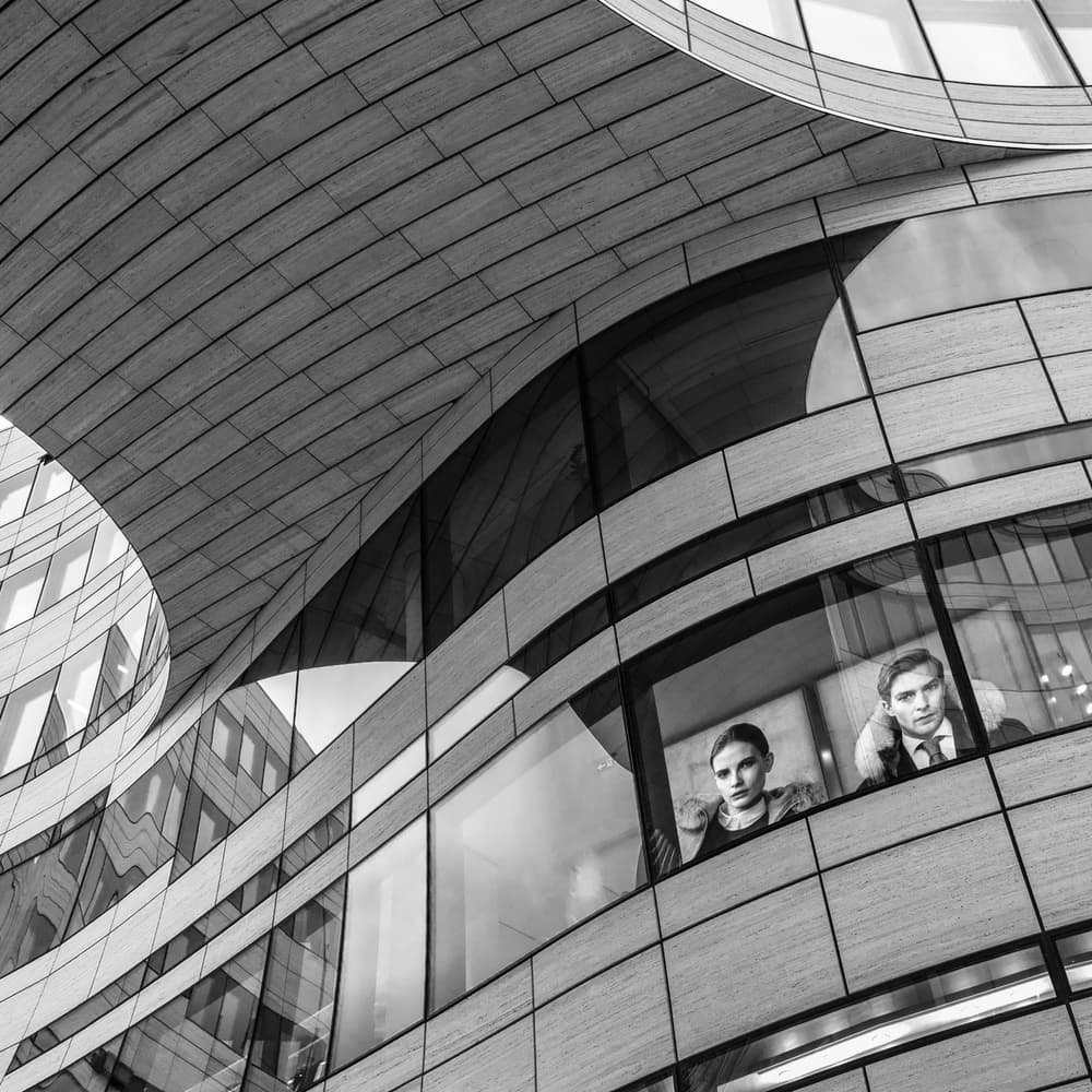 Urban Reflections People by Luc Vangindertael (laGrange) — canvas wall art
