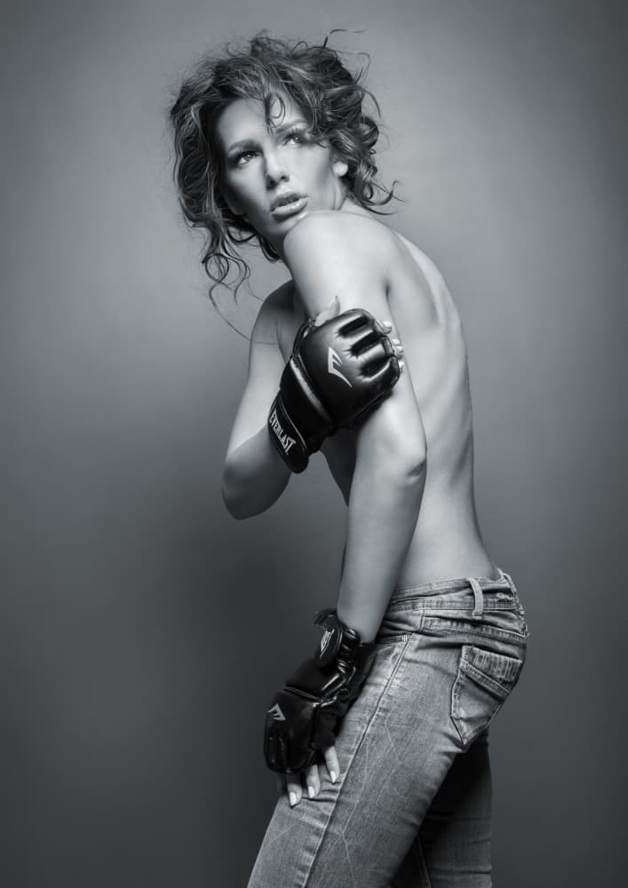 Intense Fighter Woman by Piotr Leczkowski — canvas wall art