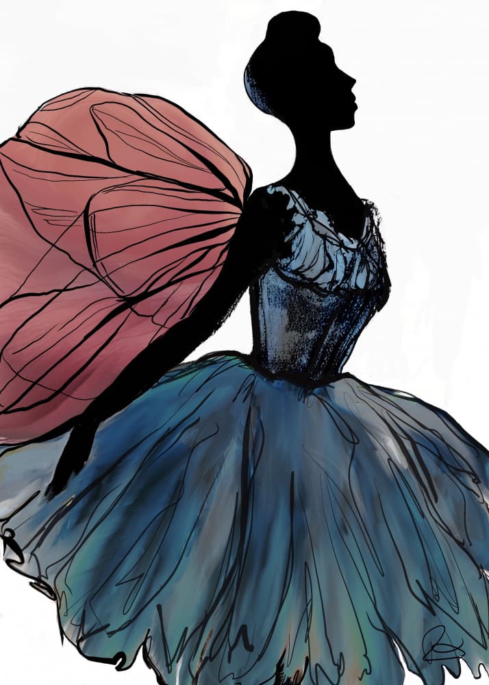 Graceful Ballet Silhouette by Ruth Day — canvas wall art